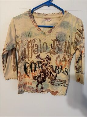 Buffalo Bill Cowgirls Graphic Short Sleeve Tee - Cream Multi